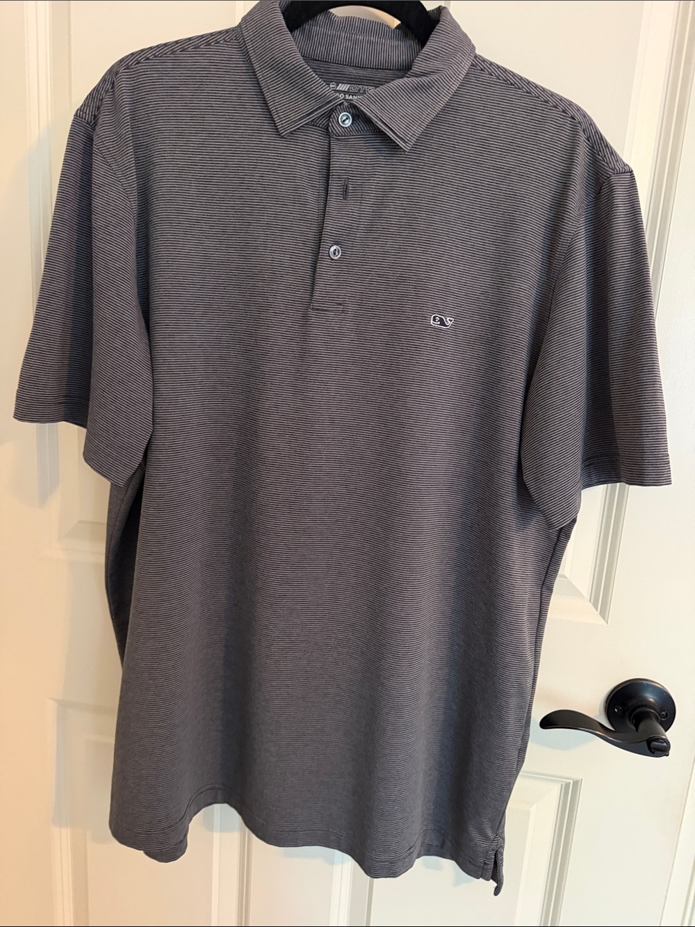 Vineyard Vines Men's Charcoal Microstripe Polo